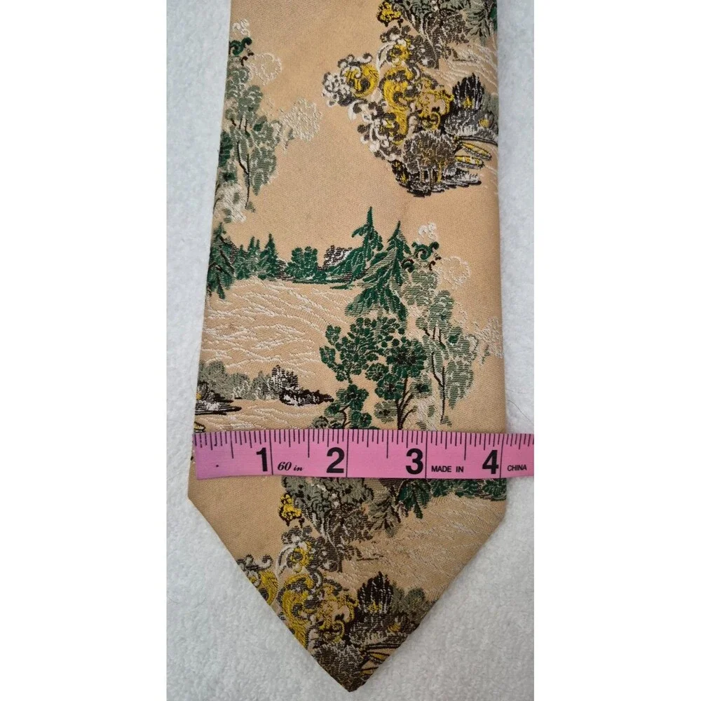 Oleg Cassini Tie Vintage SK Leavitt San Francisco Retro Trees Scenery 1960s